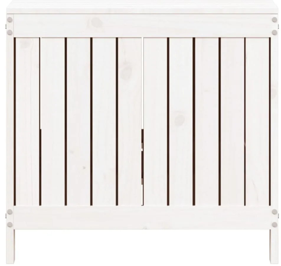 Caixa de arrumação jardim 147x68x64 cm pinho maciço branco