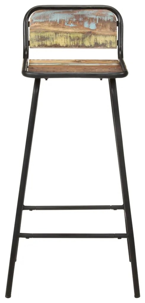 Cadeiras de bar 4 pcs madeira recuperada maciça