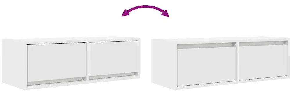 Móveis de TV 2 pcs 80x31x25,5 cm deriv. madeira branco