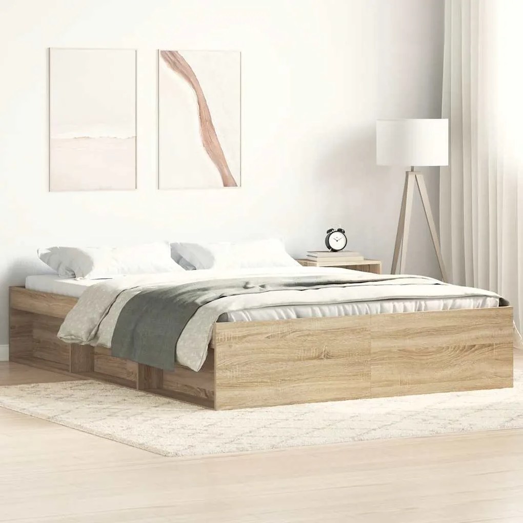 Estrutura de cama 140x200 cm carvalho sonoma