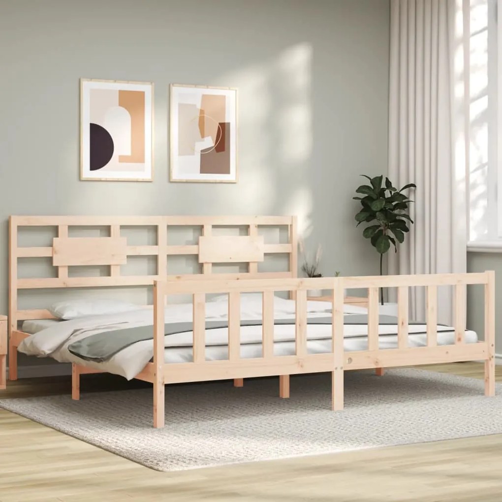 Cama sem colchão 200x200 cm madeira de pinho maciça