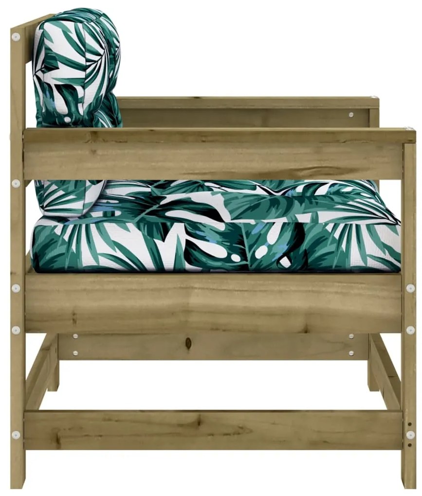 Cadeiras de jardim c/ almofadões 2 pcs pinho impregnado