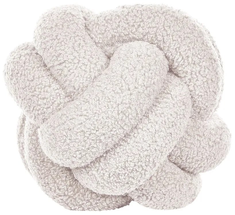 Almofada decorativa com nó em tecido bouclé branco 19 x 19 cm MALNI Beliani