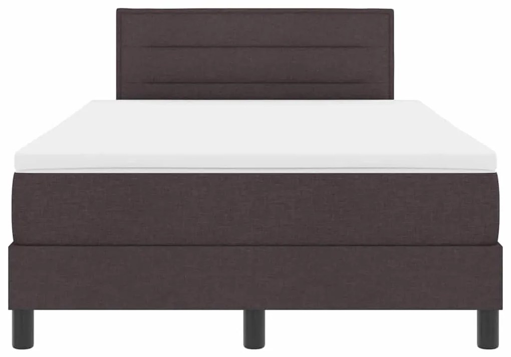 Cama Box Spring com Colchão Castanho Escuro 120x190 cm Tecido