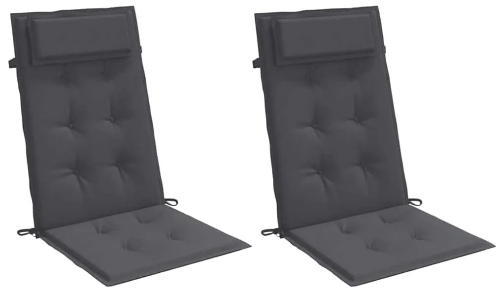 Almofadões p/ cadeira encosto alto 2pcs tecido oxford antracite