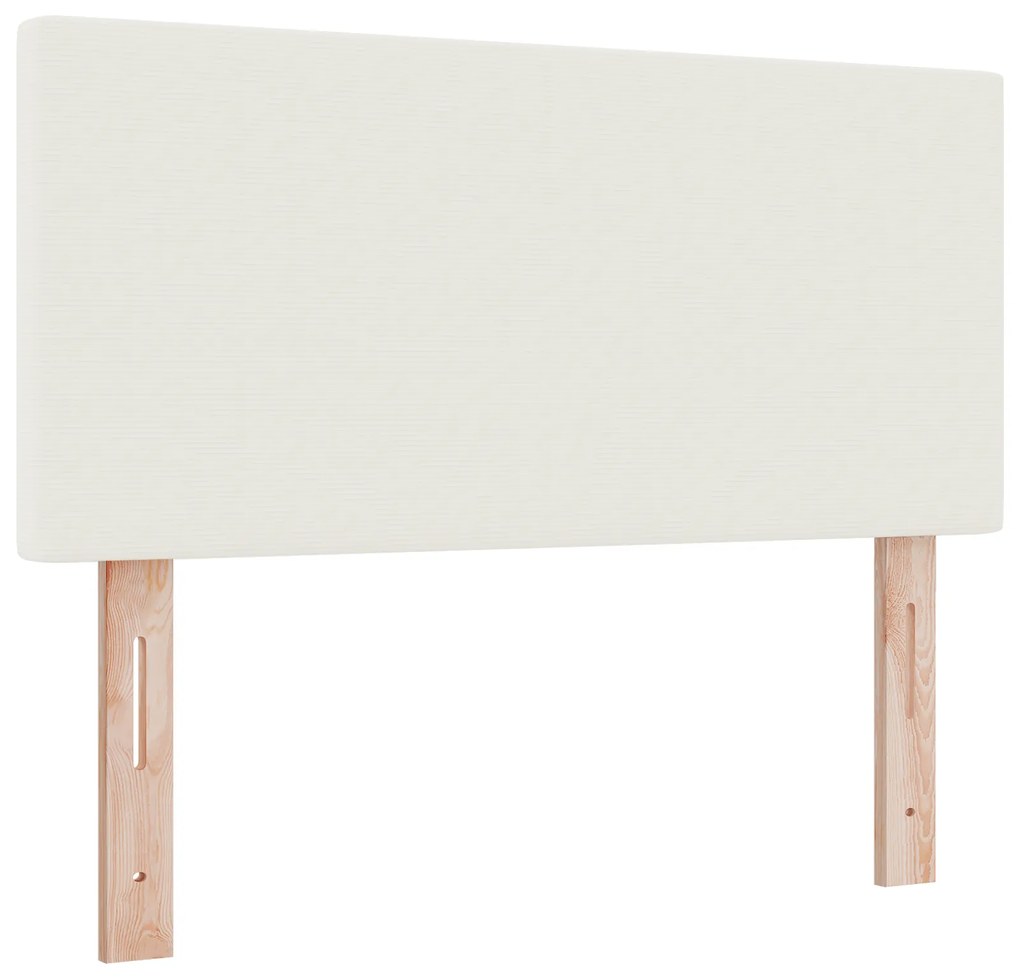 Cama Box com Colchão &amp; LED Crema 100x200 cm em Tecido de Veludo