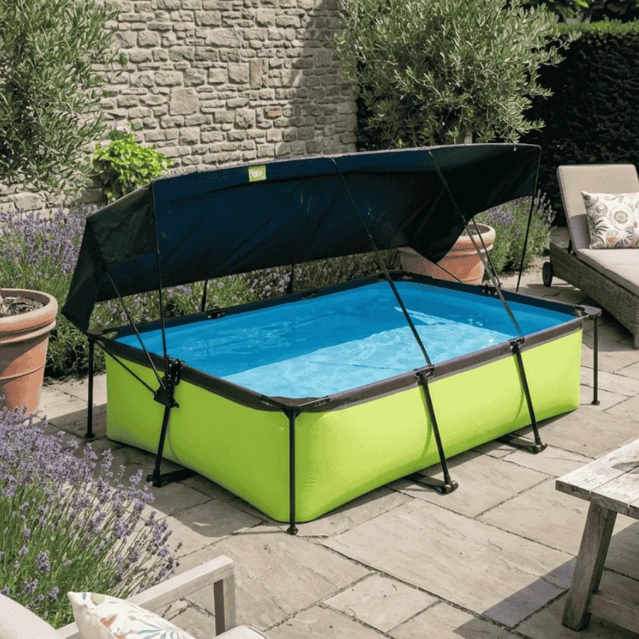 Piscina retangular Lime 300 x 200 x 65 cm com bomba de filtragem e cobertura - verde