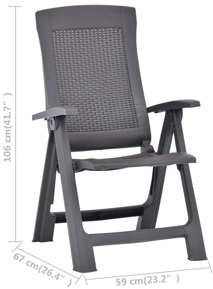 Cadeiras de jardim reclináveis 2 pcs plástico mocca