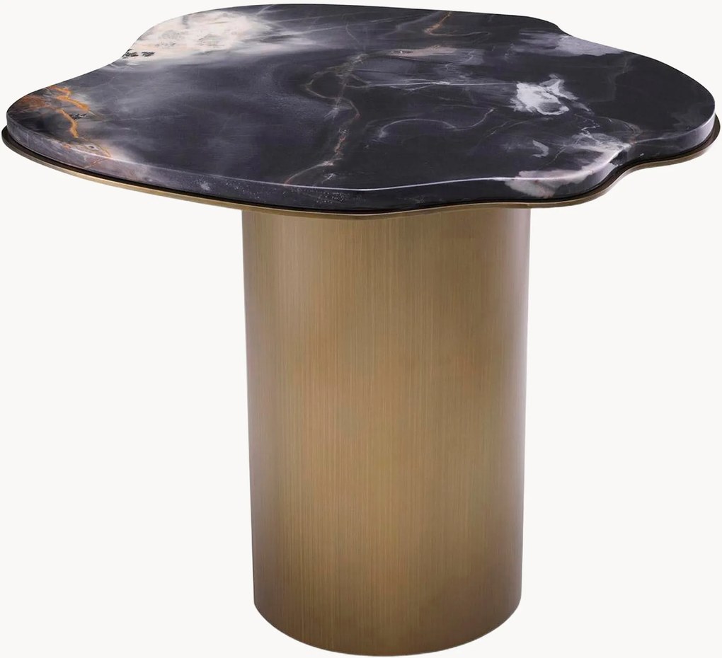Mesa de apoio com forma orgânica e tampo de mármore Shapiro