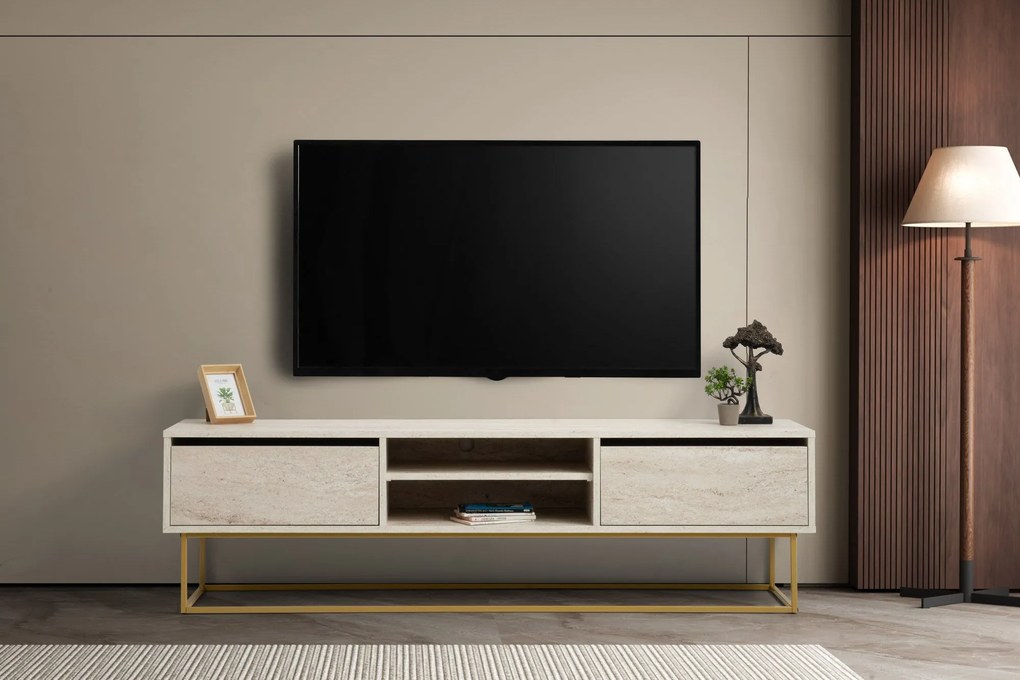 Móvel de TV Escape – Travertine Gold – 180 cm x 50 cm x 40 cm