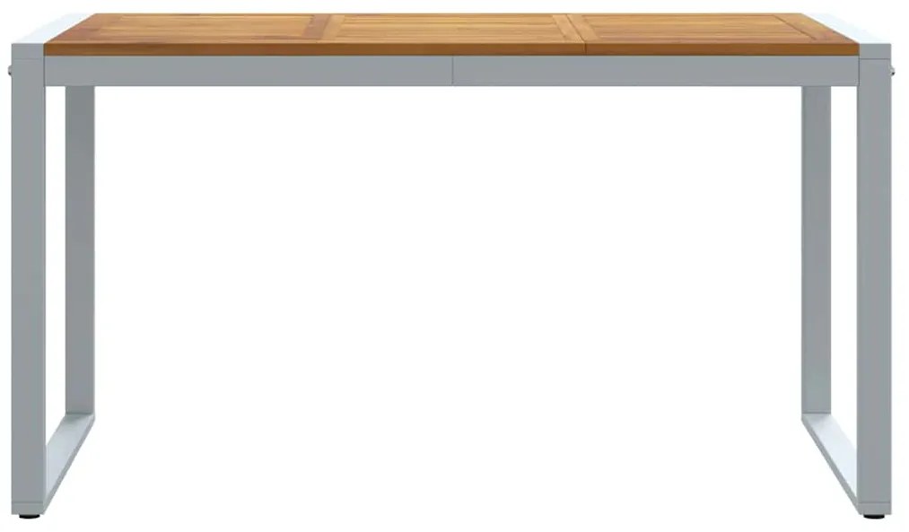 Mesa de Jantar ao Ar Livre vidaXL Cinza 140x80x75 cm Aço e Madeira Sól