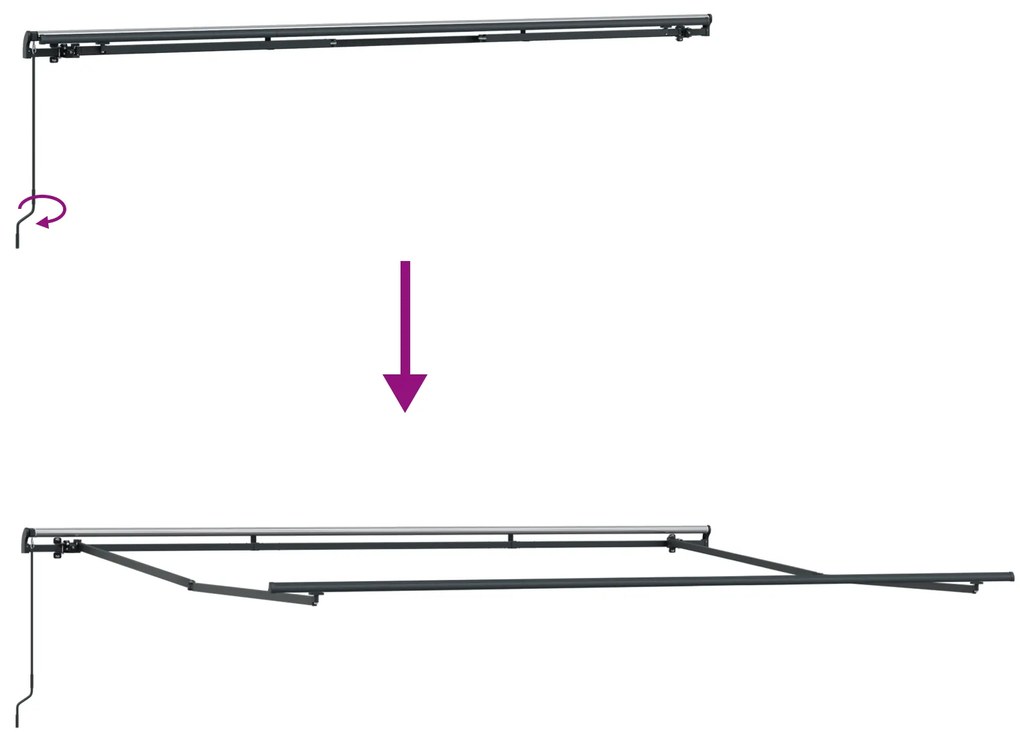 Toldo Retrátil Manual vidaXL Branco 500x350 cm