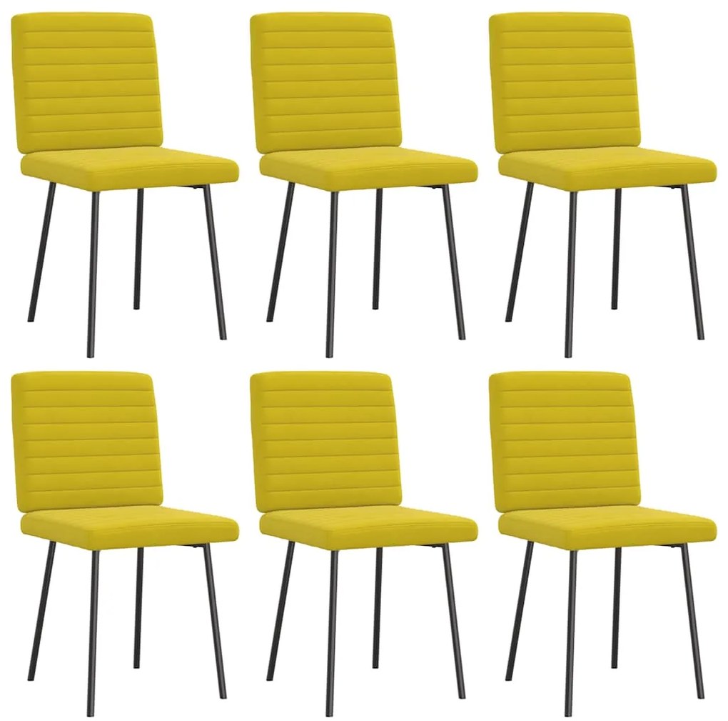 Cadeiras de jantar 6 pcs veludo amarelo