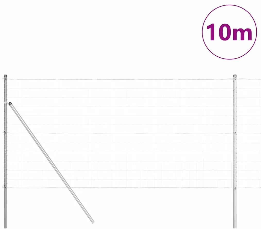 Cerca Euro com 7 postes, 1.2 x 10m, em aço galvanizado