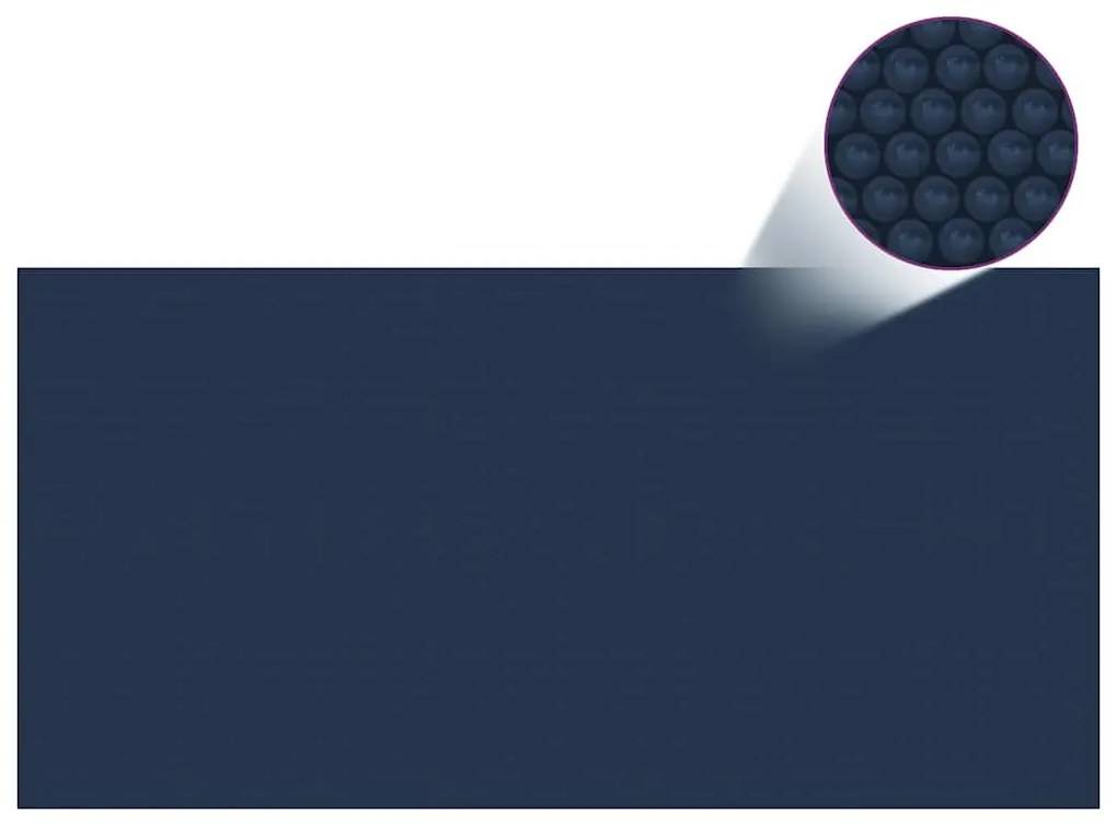 Película p/ piscina PE solar flutuante 1000x500 cm preto e azul