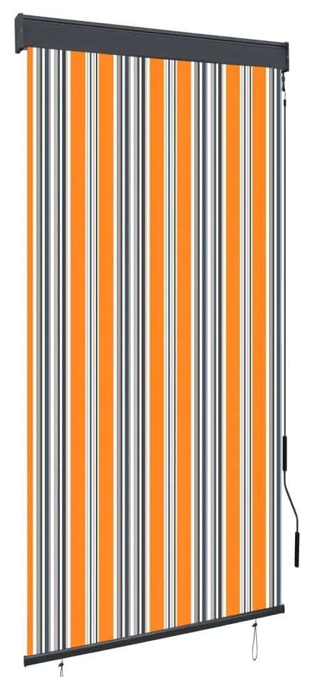 vidaXL Estore de rolo para exterior 80x250 cm amarelo e azul