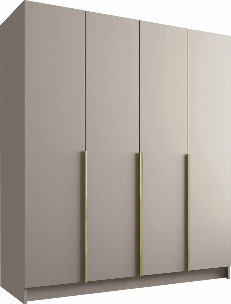 Roupeiro Closico 192, Dourado, Caxemira, 215x200x58cm, 165 kg, Portas para roupeiro: Com dobradiças