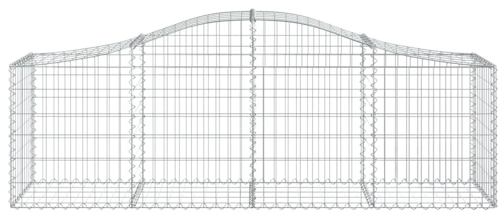 Cestos gabião arqueados 6 pcs 200x50x60/80 cm ferro galvanizado