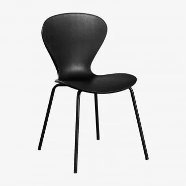 Conjunto de 4 cadeiras de jantar empilháveis Preto & Negro - Sklum