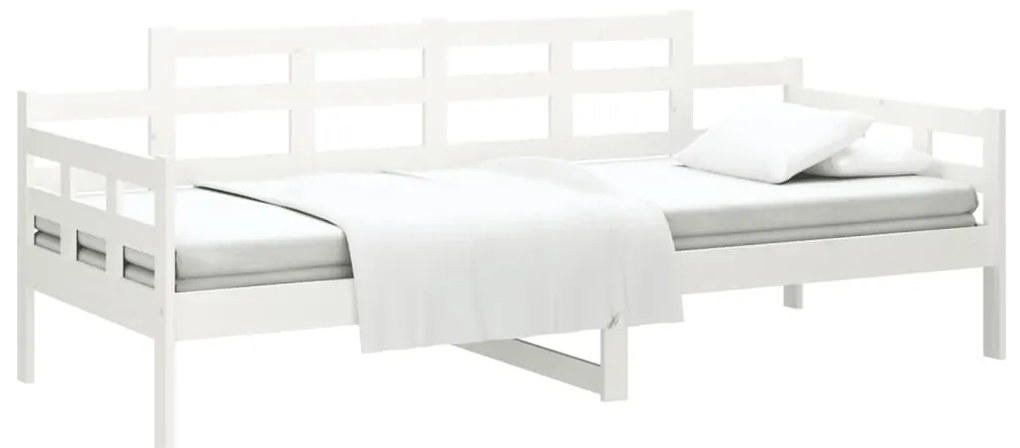 Sofá-cama 90x200 cm madeira de pinho maciça branco