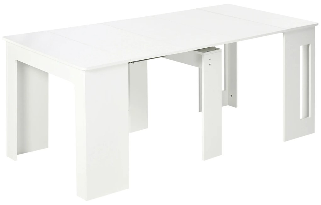 HOMCOM Mesa de Jantar Retangular Extensível para 4-6 Pessoas com Lateral Abatível Mesa Auxiliar Multifuncional 180x85x75cm Branco | Aosom Portugal