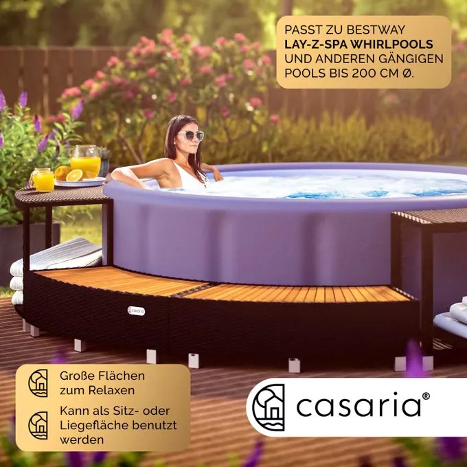 Estrutura de spa em Polyrattan para LAY-Z-SPA da Bestway Preto