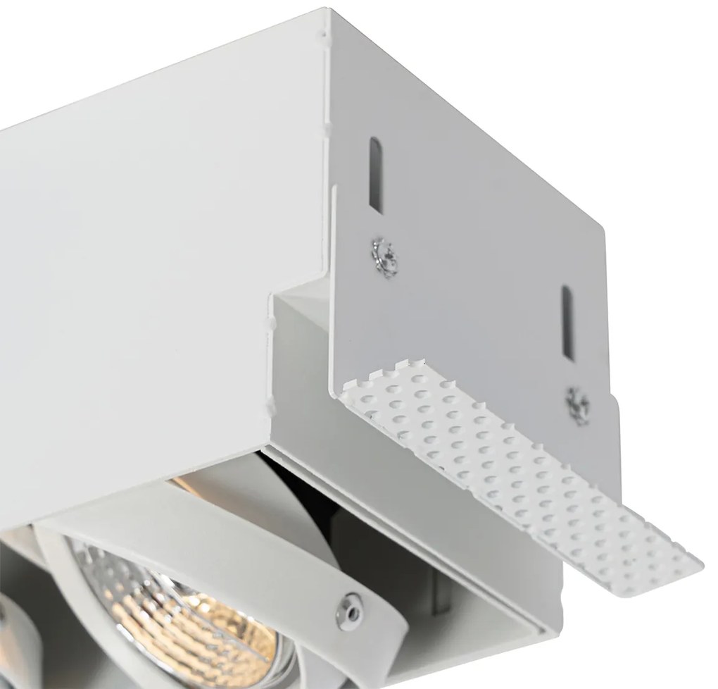 Foco embutido branco GU10 AR70 sem moldura 3 luzes - Oneon Moderno