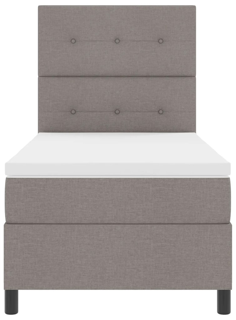 Cama Box Spring com Colchão Taupe 80x200 cm Tecido