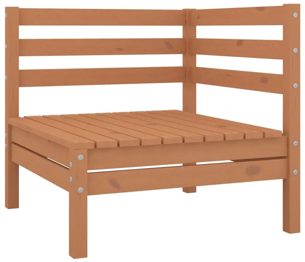 12 pcs conjunto lounge de jardim pinho maciço castanho mel