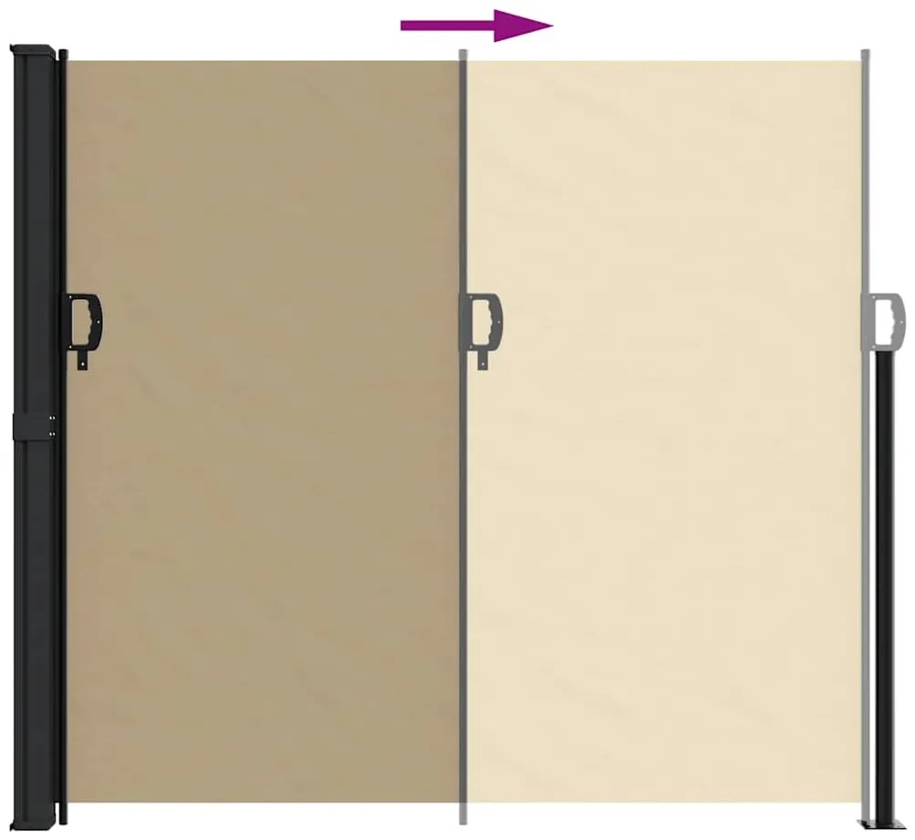 Toldo lateral retrátil 180x500 cm bege