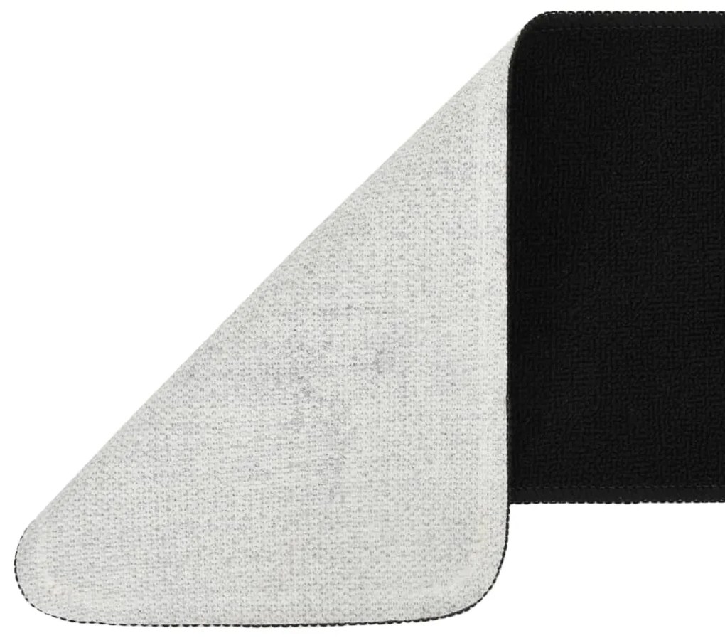 Tapetes antiderrapantes retang. p/ escadas 15pcs 75x20 cm preto