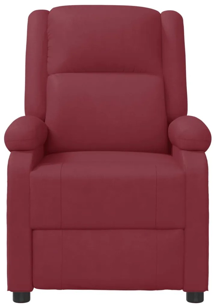 Poltrona reclinável couro artificial vermelho tinto