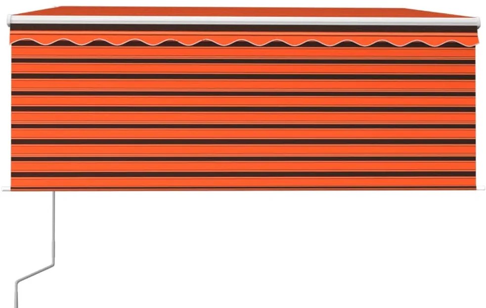 Toldo retrátil automático com estore 3x2,5 m laranja e castanho