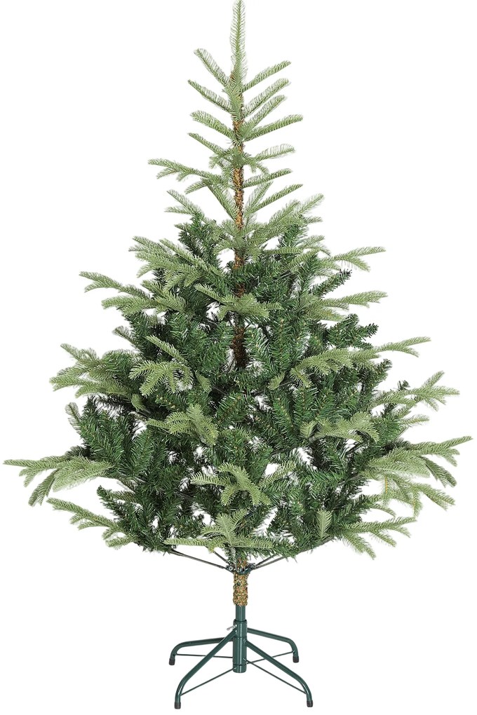 Árvore de Natal Artificial 150 cm com 492 Ramos Densos e Suporte Metálico Dobrável para Interior Verde