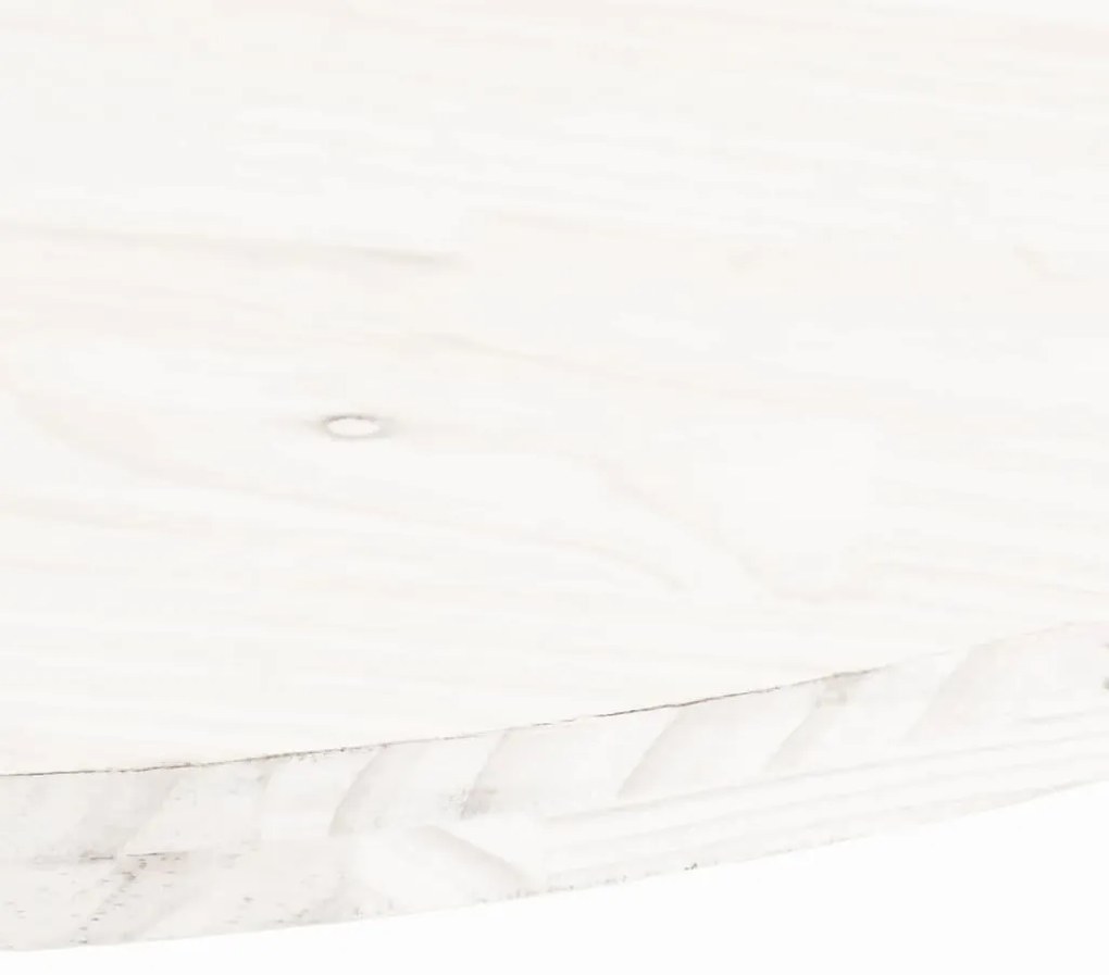 Tampo de mesa oval 60x30x2,5 cm madeira de pinho maciça branco