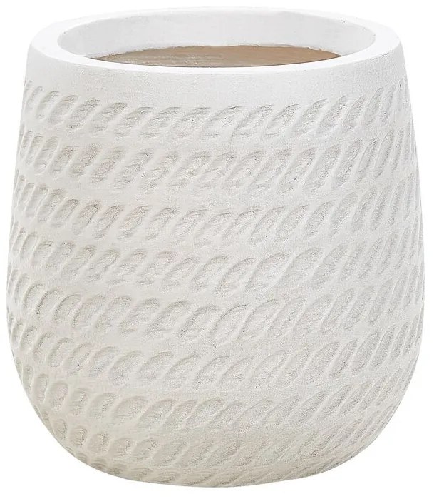 Vaso para plantas em fibra de argila branco creme 19 x 19 x 22 cm LIVADIA Beliani