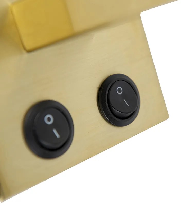 Candeeiro de parede moderno em latão com cúpula em veludo preto - Brescia