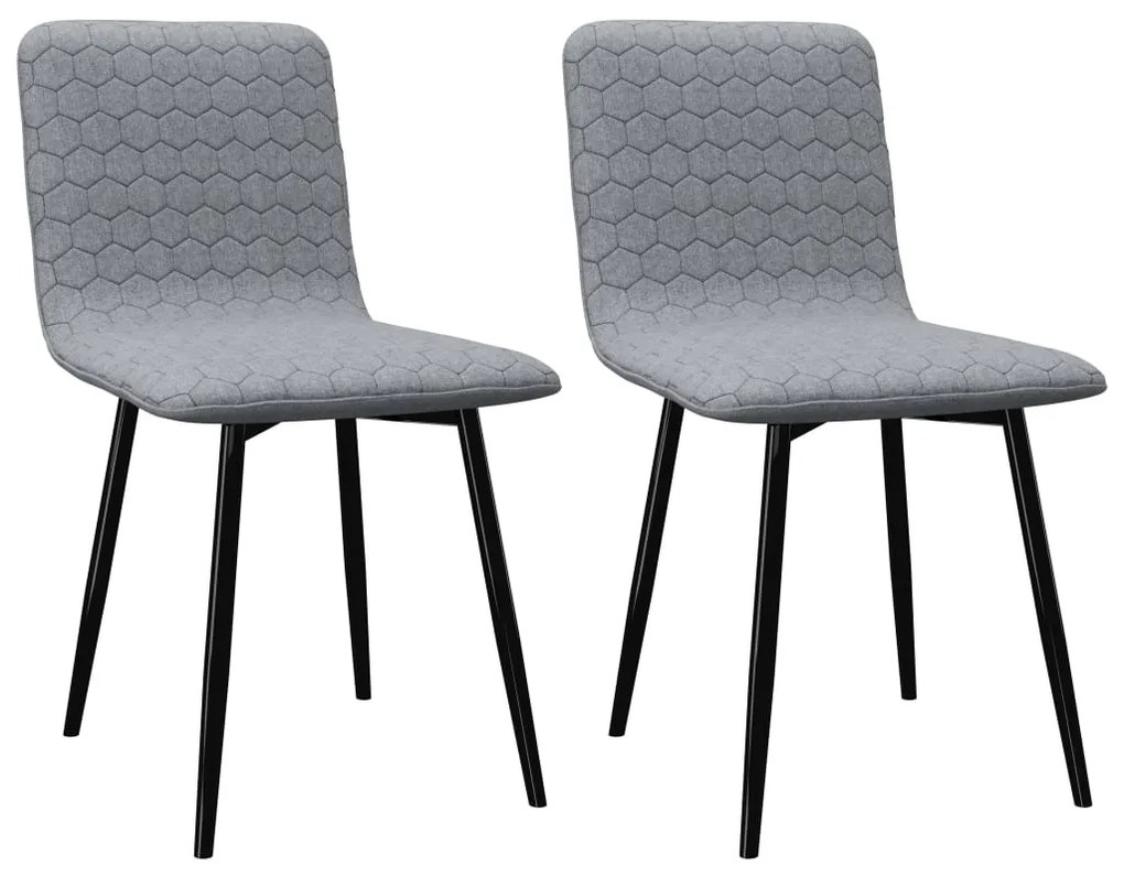 vidaXL Cadeiras de jantar 2 pcs tecido cinzento-claro