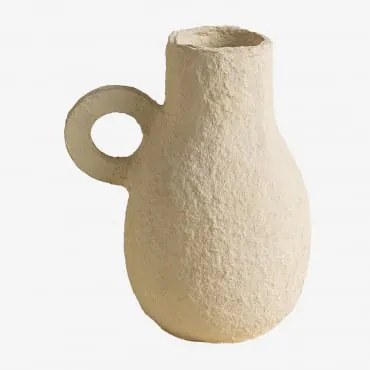 Vaso Decorativo Em Papel Machê Delores Crema - Sklum