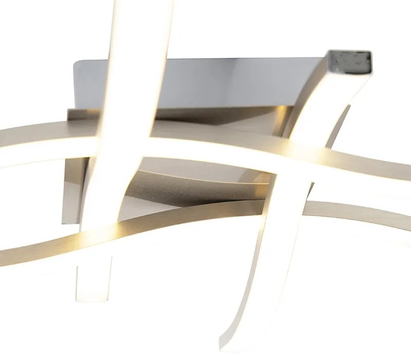 Candeeiro de teto quadrado design em aço com LED integrado - Onda Design,Moderno