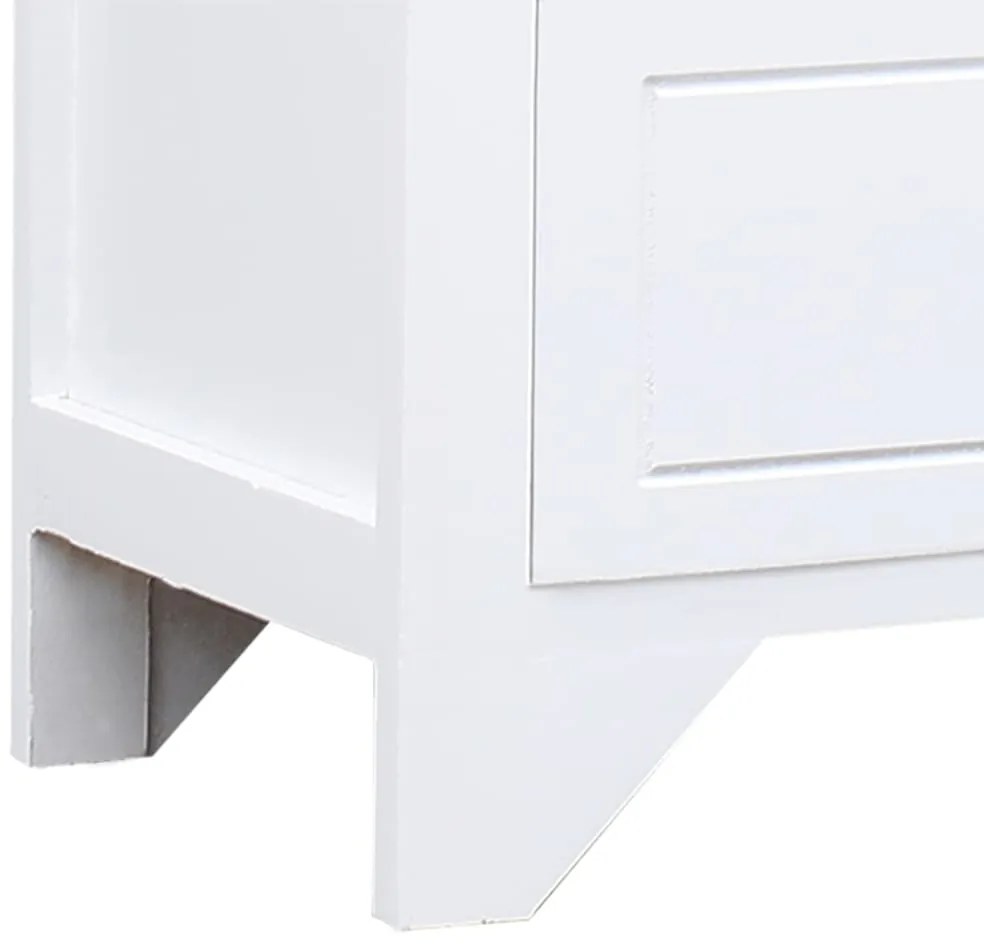 Móvel de TV 108x30x40 cm madeira paulownia maciça branco