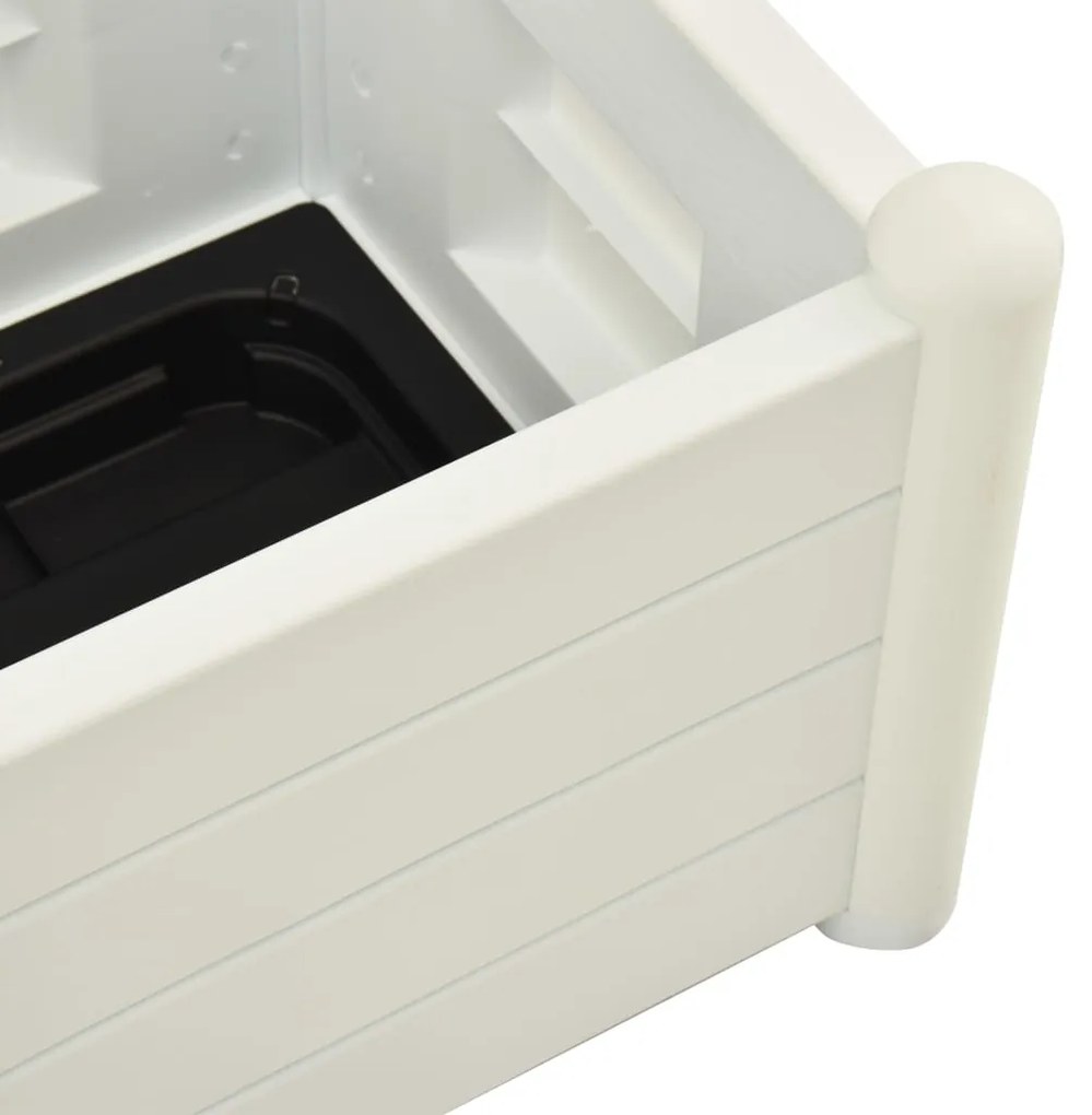 Vaso/floreira de jardim com treliça 43x43x142 cm PP branco