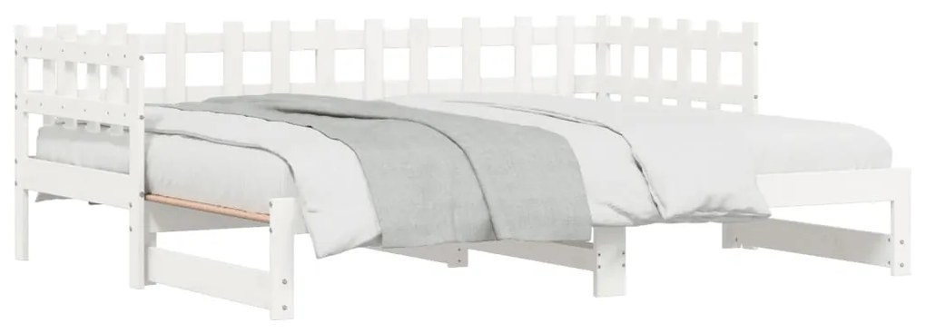 Sofá-cama de puxar 2x(90x200) cm pinho maciço branco