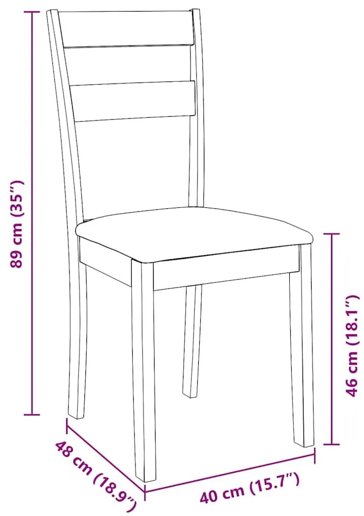 Cadeiras de jantar com almofadões 2 pcs madeira maciça branco