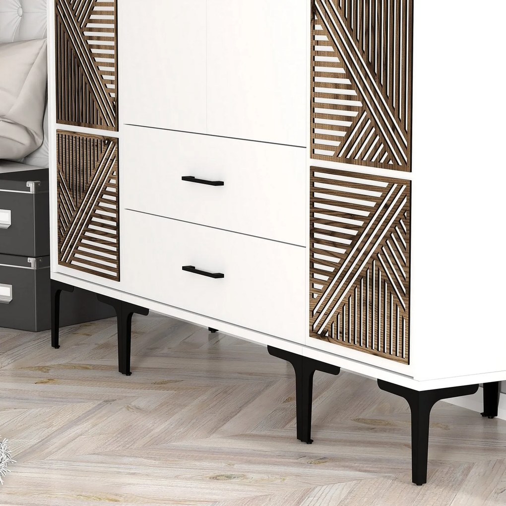 Guarda-roupa Kumsal PTP – Branco – 160 cm x 47,5 cm x 201,4 cm