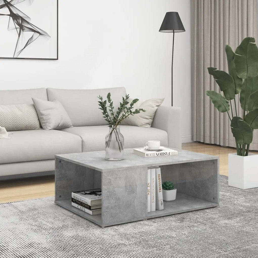 Mesa de centro 90x67x33 cm derivados madeira cinzento cimento
