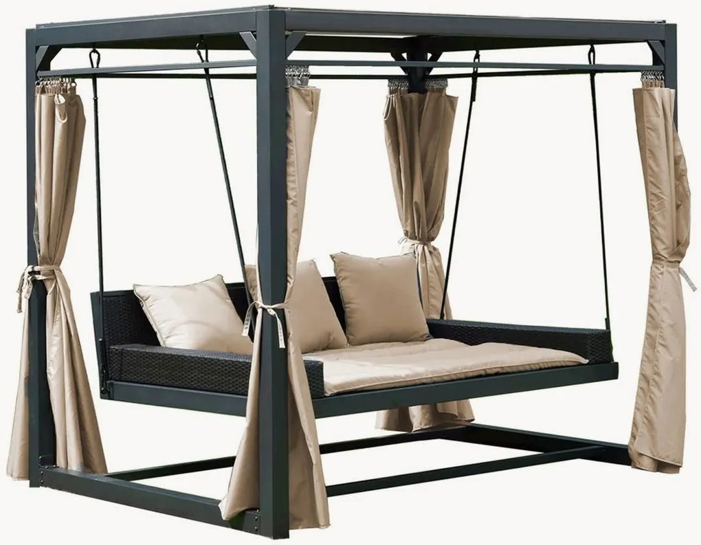 Pavilhão Provence com espreguiçadeira de jardim suspensa