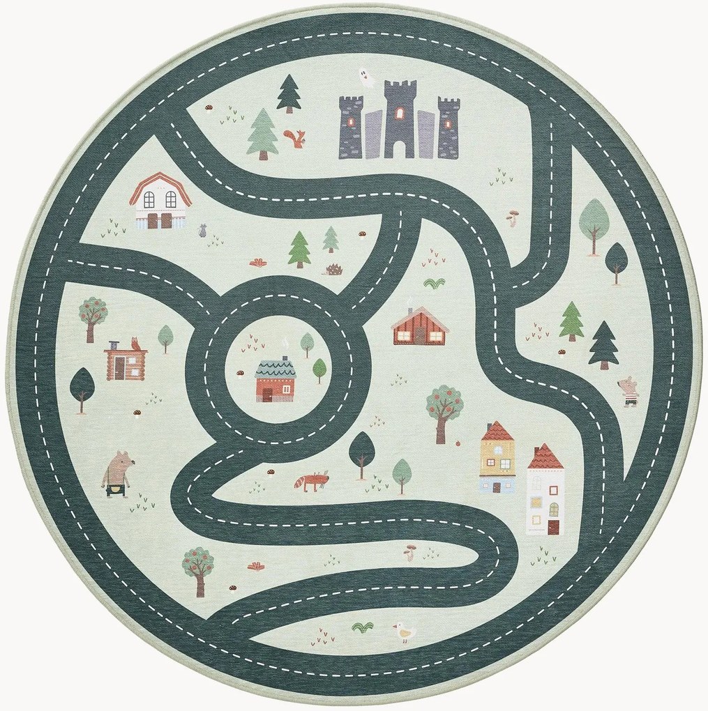 Tapete redondo lavável para crianças Linus