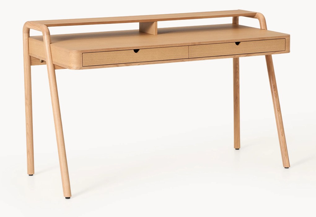 Secretária de madeira com gavetas Evrak