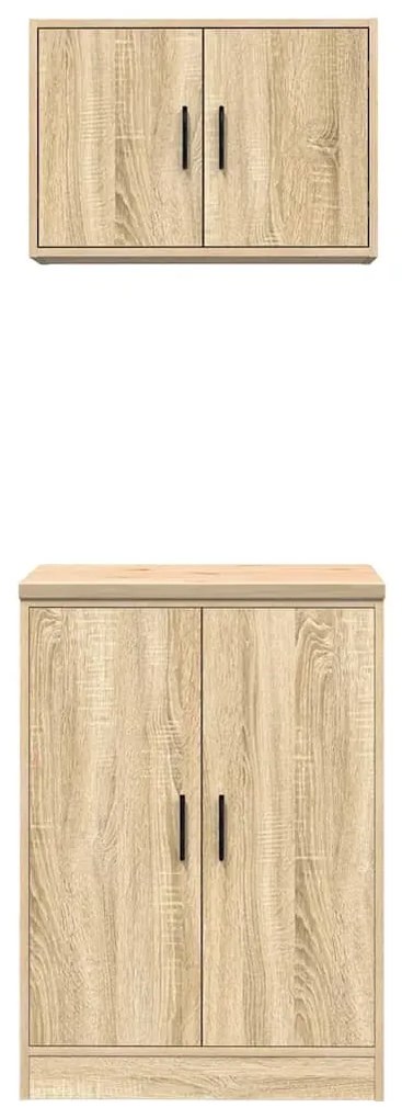 Armários de garagem 2pcs derivados de madeira carvalho sonoma